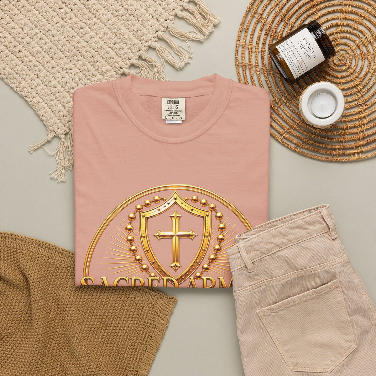 Sacred Armor Gold Catholic Comfort Colors® Tee