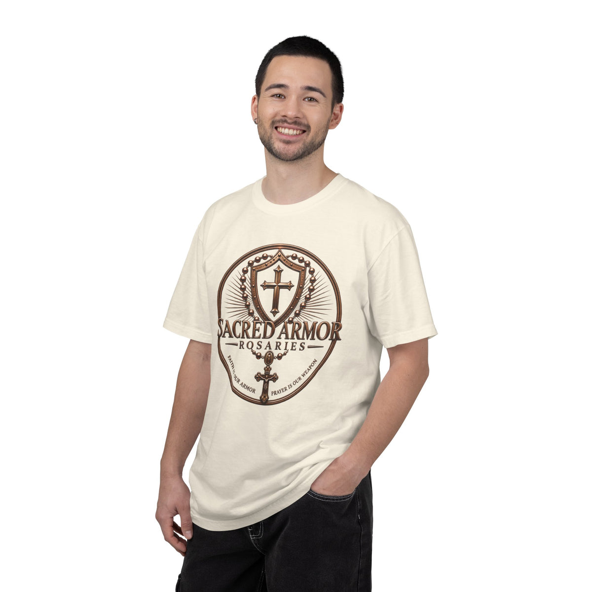 Sacred Armor Rosaries Comfort Colors Catholic Tee