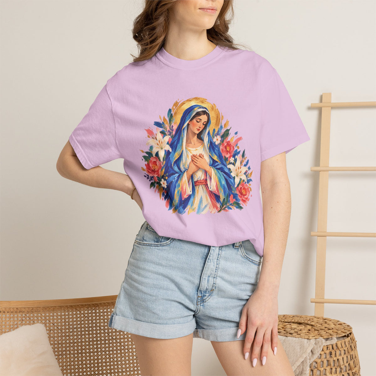 Our Lady Floral Comfort Colors® Tee