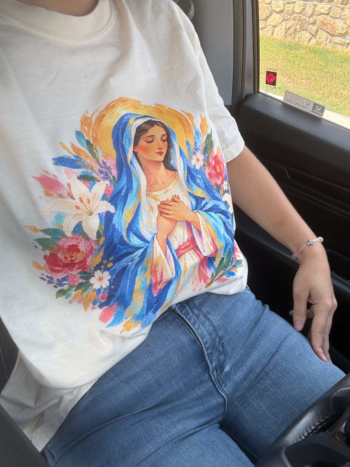 Our Lady Floral Comfort Colors® Tee
