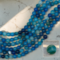 Striped Blue Agate Beads – 8mm