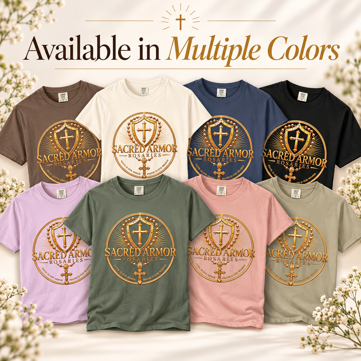 Sacred Armor Gold Catholic Comfort Colors® Tee
