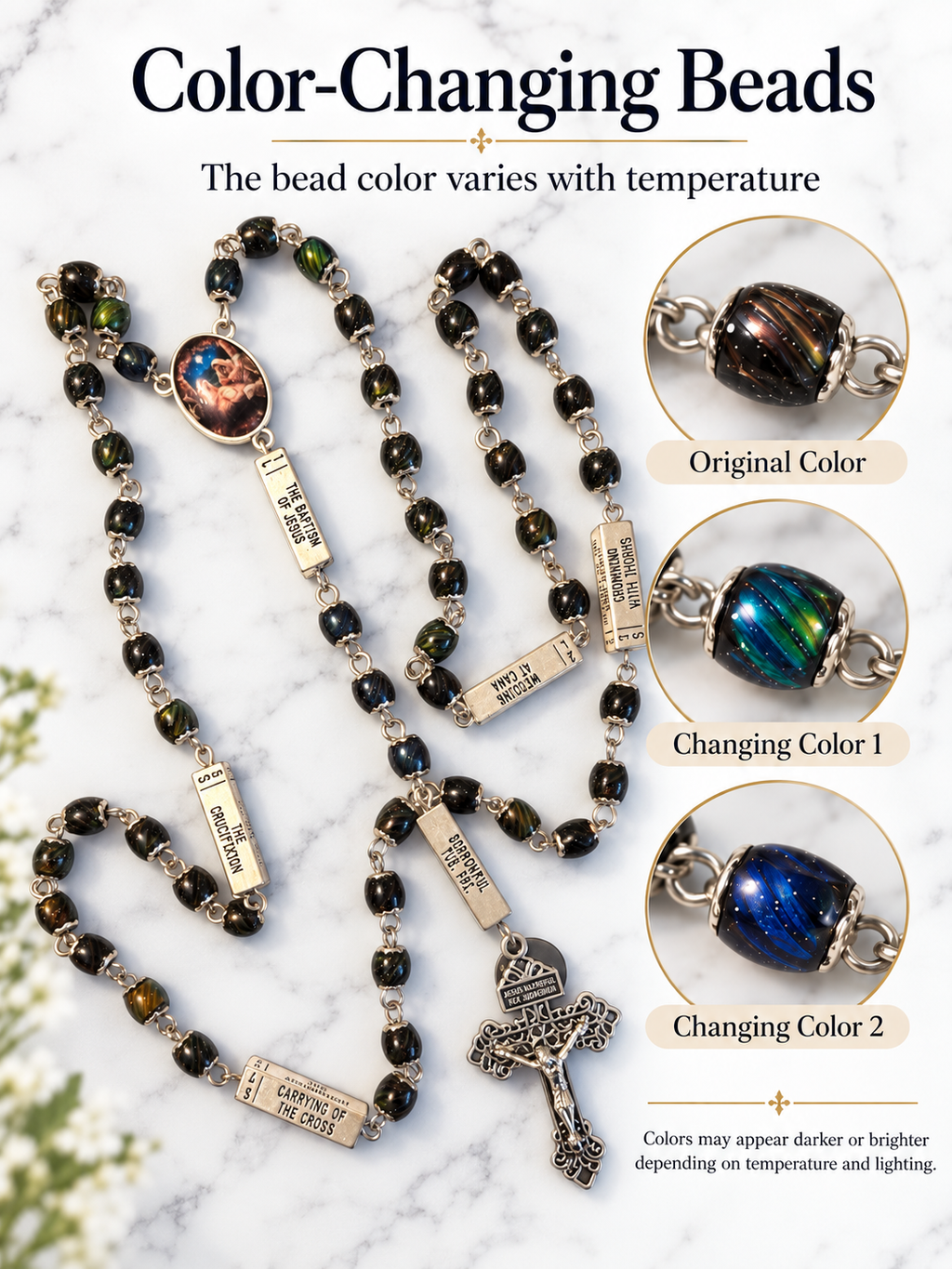 Mood Color-Changing Guided Mystery Rosary