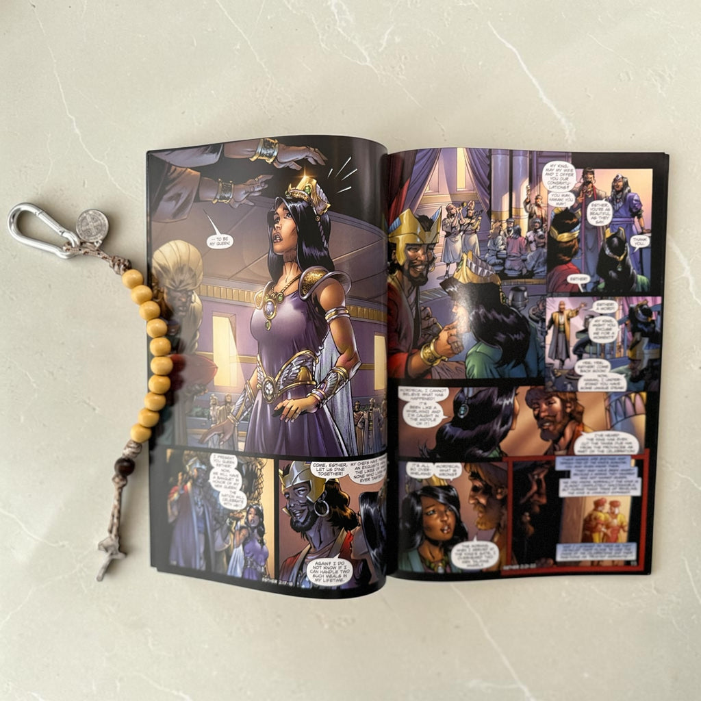 Esther Christian comic book interior featuring Queen Esther