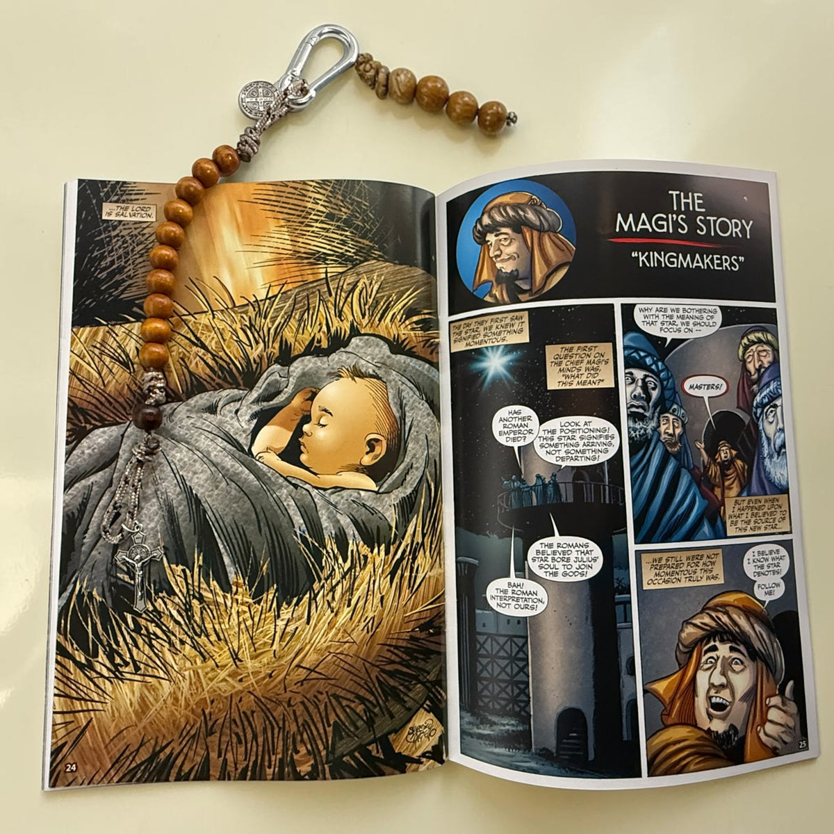 The Christ Volume 1 Christian comic book interior featuring the Magi and Nativity story
