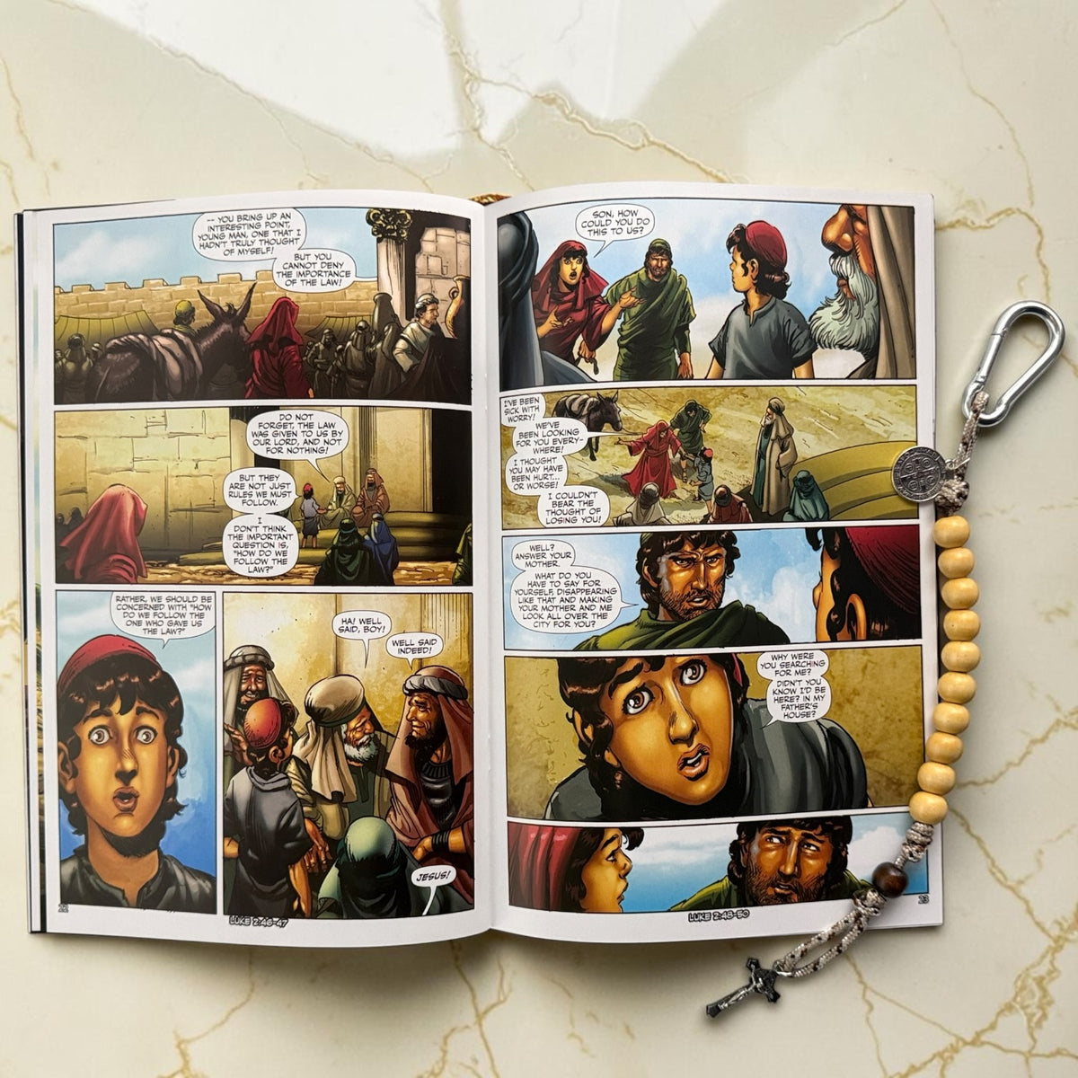 The Christ Volume 2 Christian comic book interior featuring Jesus as a young boy