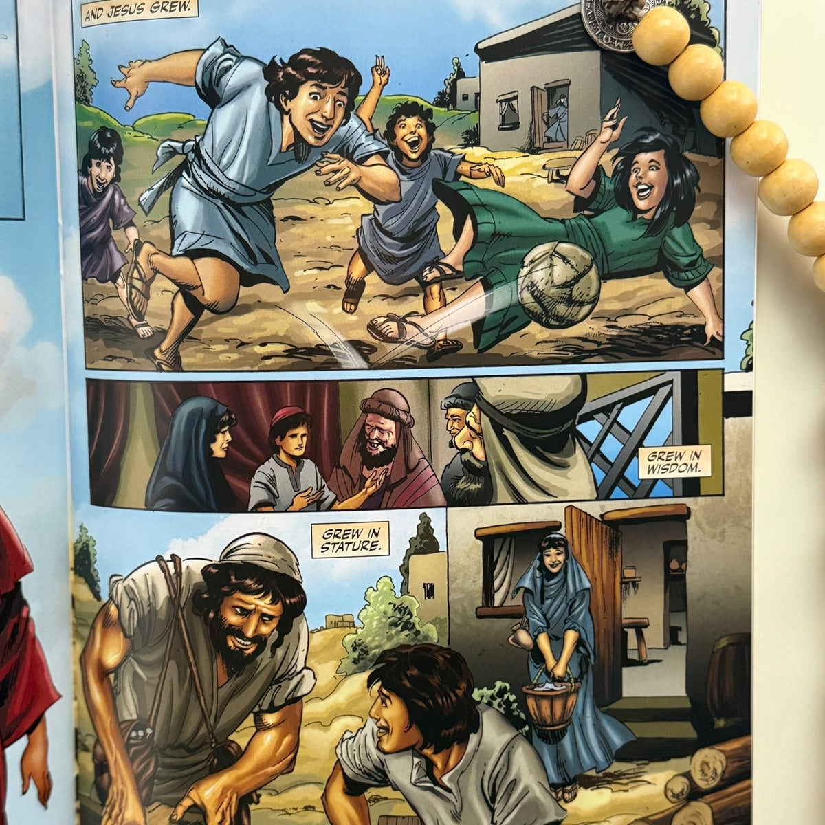 The Christ Volume 2 comic book close-up interior artwork featuring the childhood of Jesus