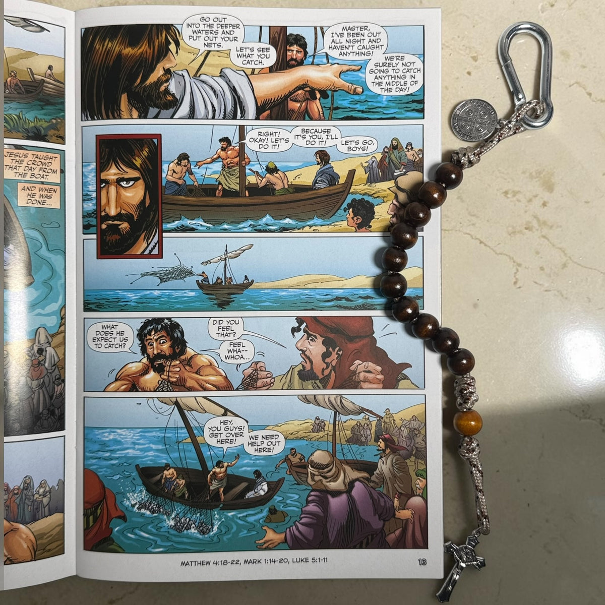 The Christ Volume 4 Christian comic book interior featuring Jesus and the fishermen