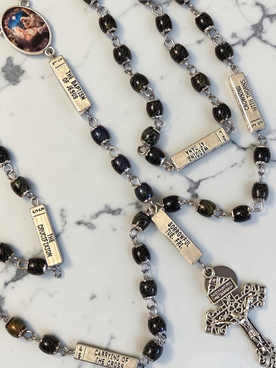 Mood color-changing guided mystery rosary full detail