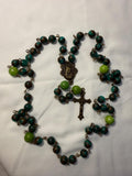 Jade and Antique Bronze Immaculate Heart Rosary