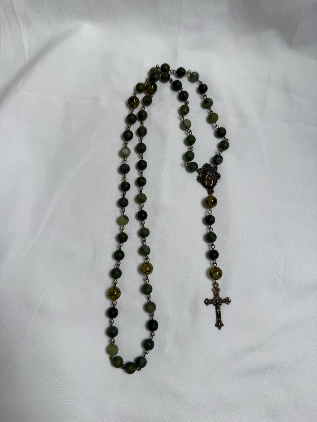 Green Jade Immaculate Heart Rosary additional view