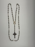 St. Christopher Silver Crystal Rosary for Catholic travel prayer