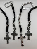 Custom tactical paracord decade rosary with carabiner and selectable beads