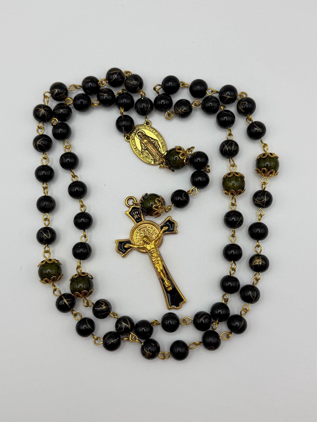 Black and Gold St. Benedict Rosary additional view