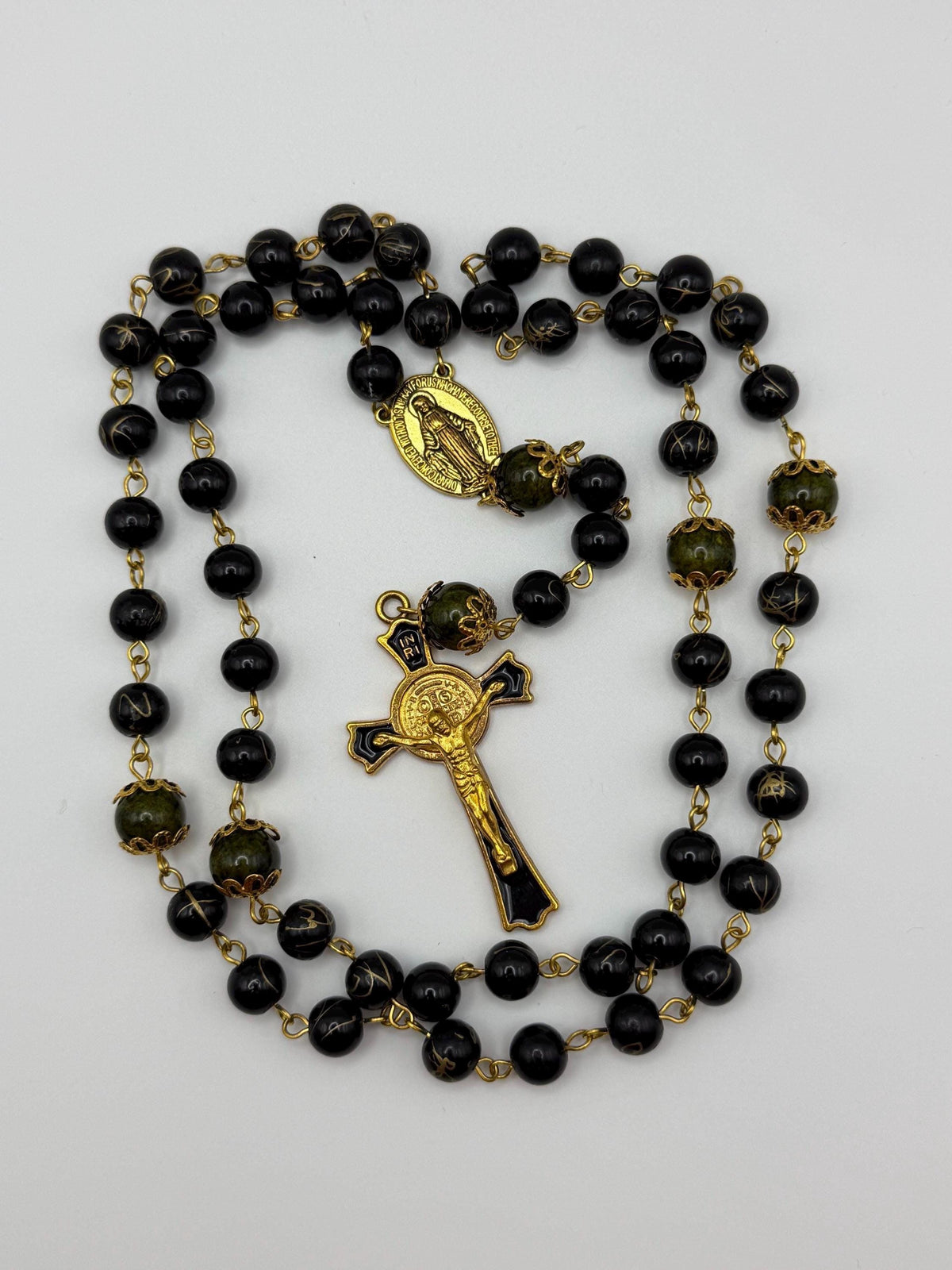 Black and Gold St. Benedict Rosary additional view