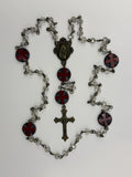 Queen of Heaven Crystal Rosary with crowned Virgin Mary devotion