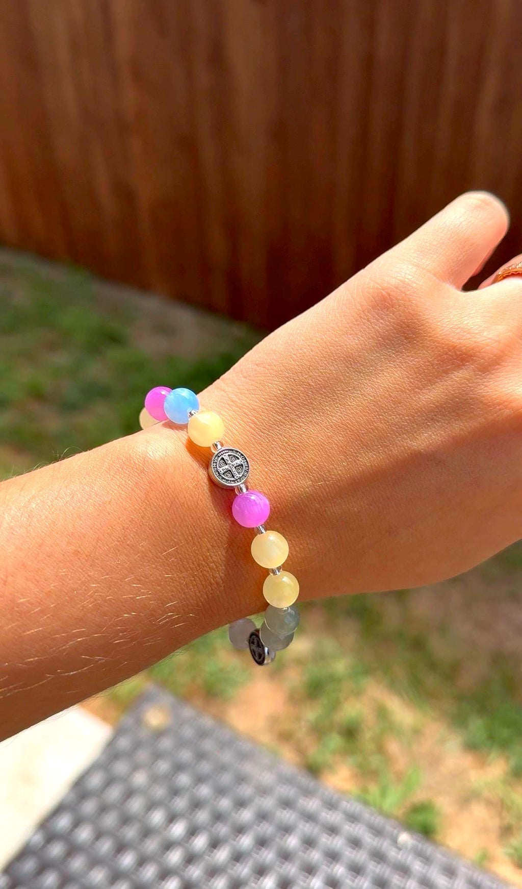 St. Benedict sunlight color-changing Catholic bracelet