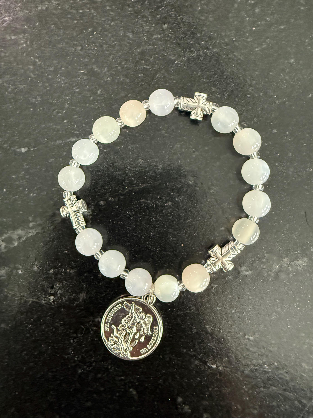 St. Michael color-changing bracelet sunlight view