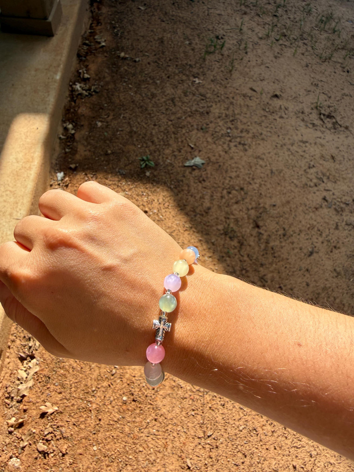 St. Michael color-changing bracelet detail view