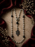 White Howlite and Black Stone St. Joseph Rosary with Pardon Crucifix