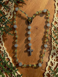 St. Michael Chaplet with golden crystal and white glass beads