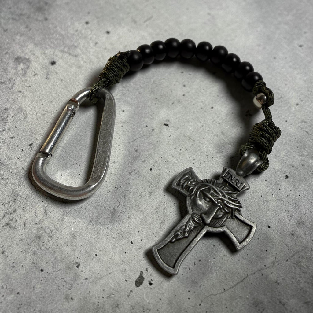 Black tactical paracord decade rosary additional view