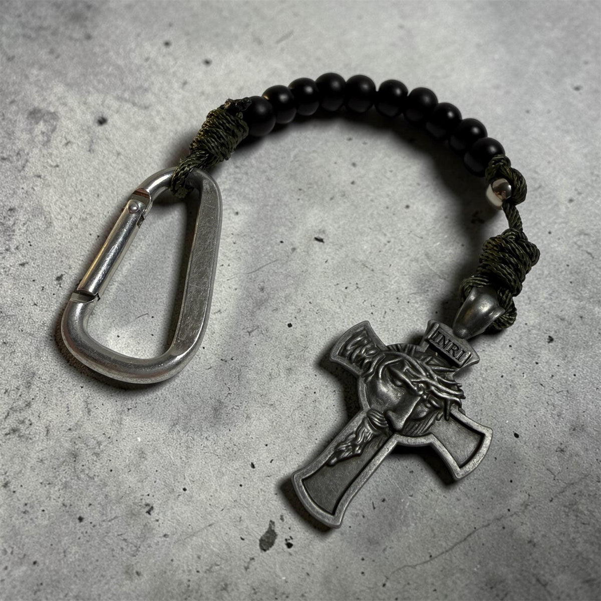 Black tactical paracord decade rosary additional view