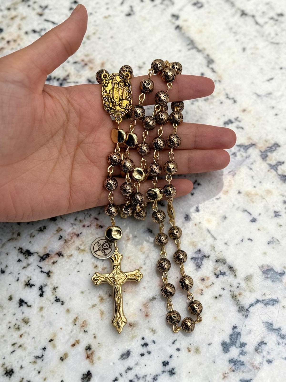 Our Lady of Fatima Lava Stone Rosary additional view