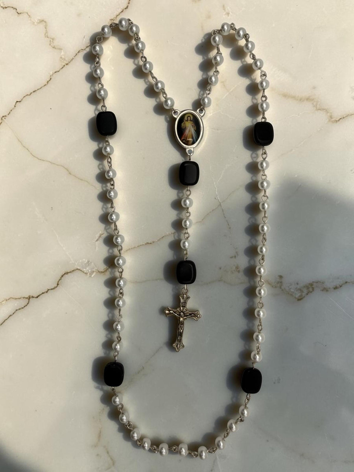 Divine Mercy pearl rosary additional view