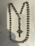Holy Face of Jesus Hematite Rosary with Crown of Thorns crucifix