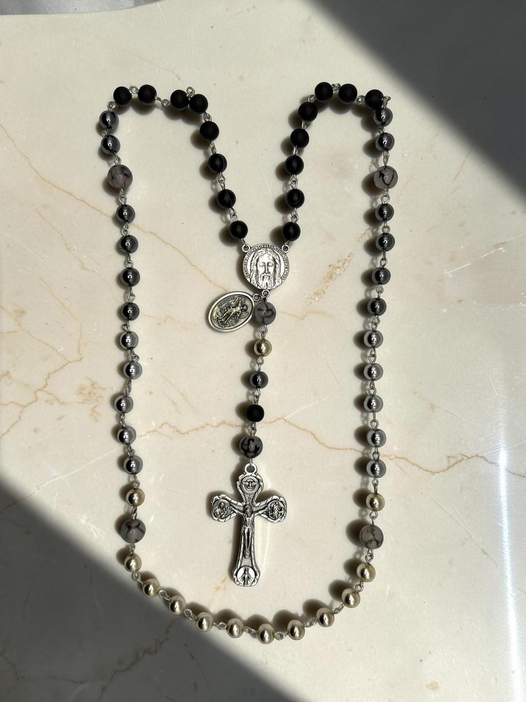 Holy Face Black Onyx Rosary additional view
