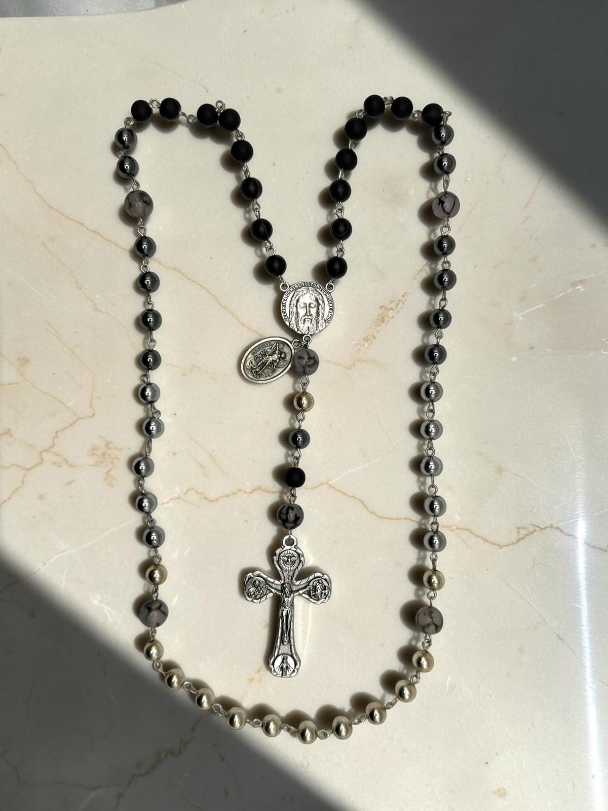 Holy Face Black Onyx Rosary additional view