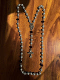 Pearl and Burgundy Miraculous Medal Rosary