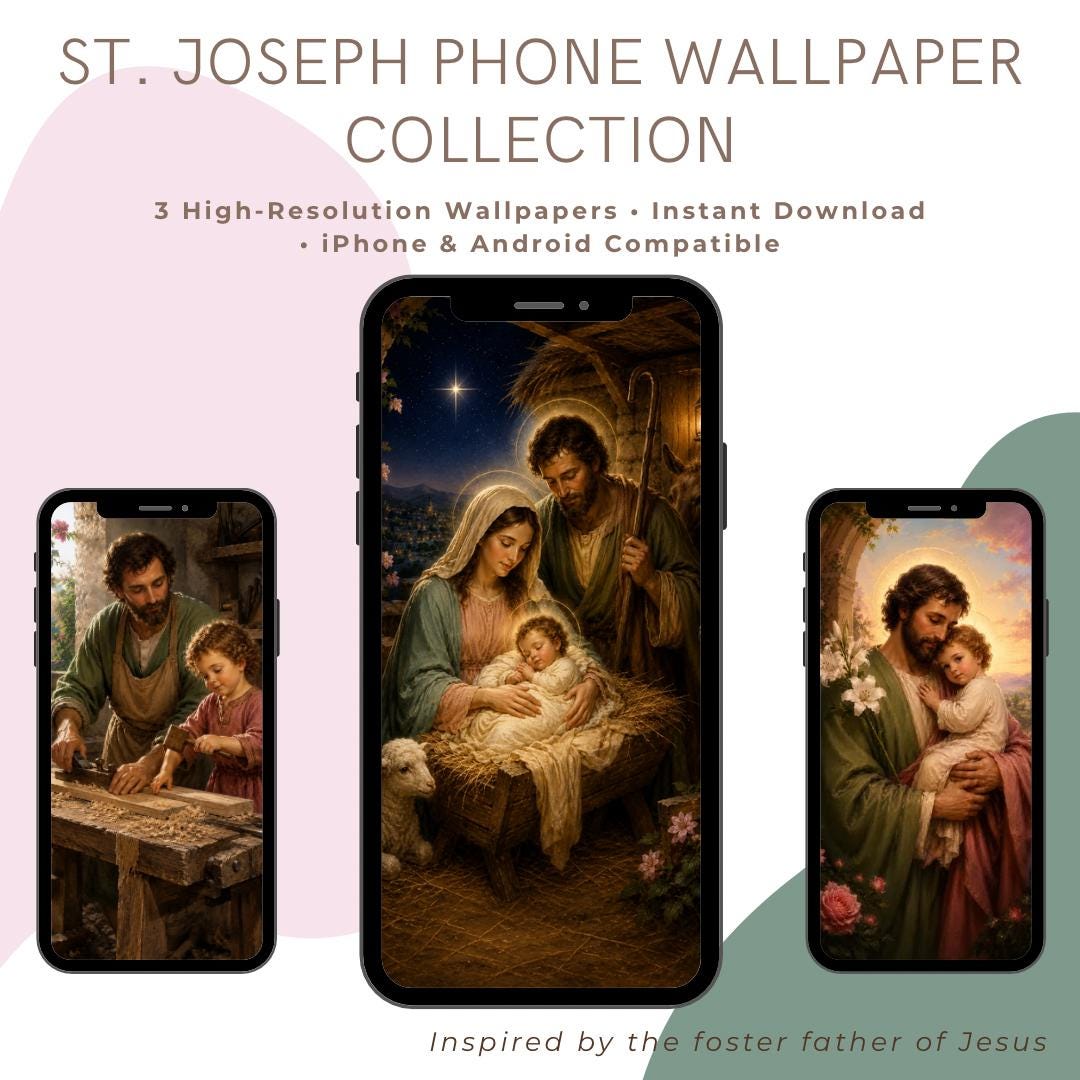 St. Joseph phone wallpaper bundle digital preview