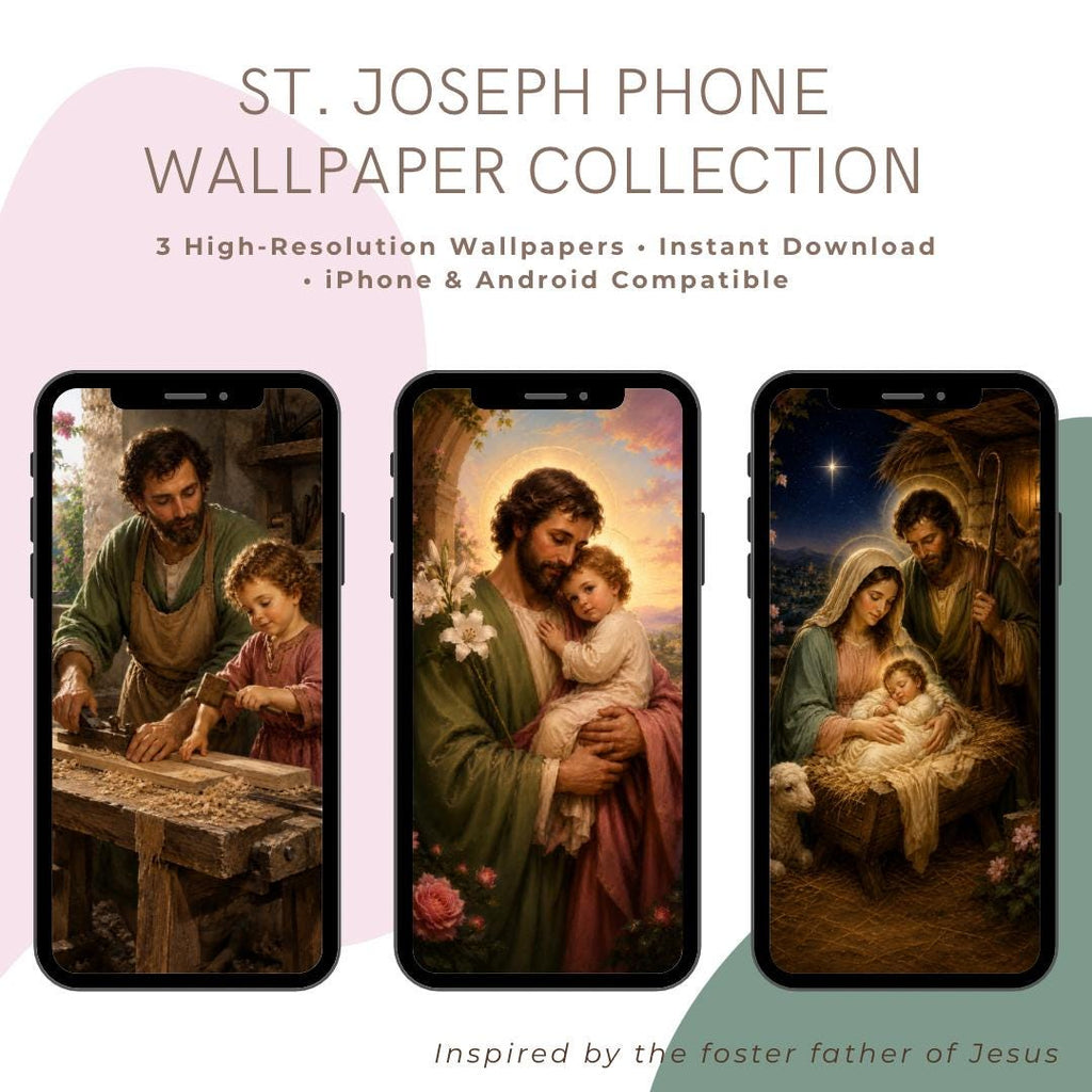 St. Joseph phone wallpaper digital preview