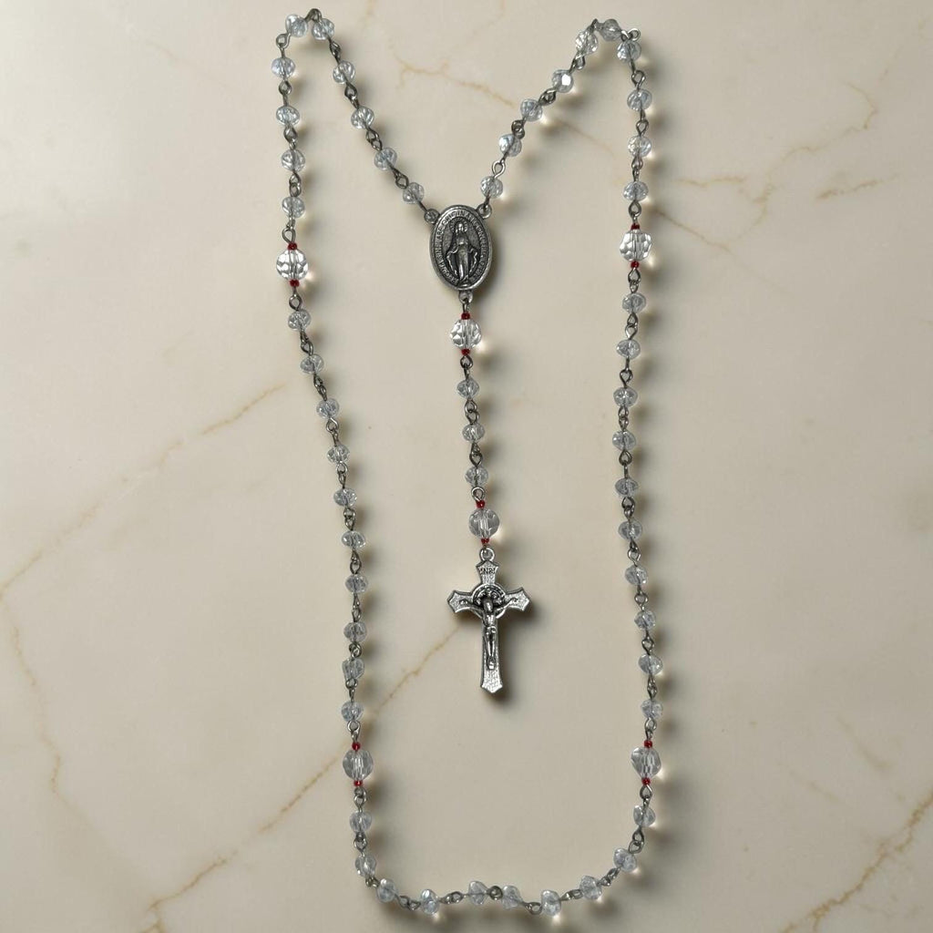 Crystal Miraculous Medal Rosary alternate view