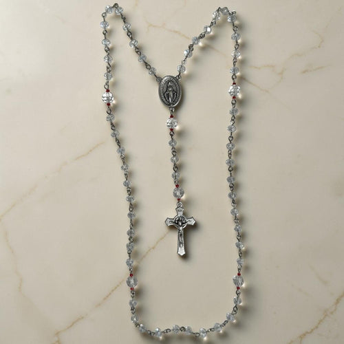Crystal Miraculous Medal Rosary alternate view