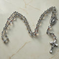 Crystal Miraculous Medal Rosary with St. Benedict crucifix