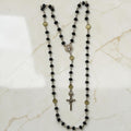 Black Faceted Crystal St. Benedict Rosary