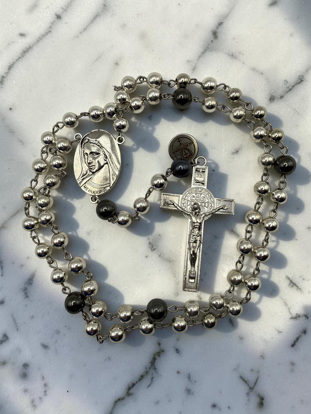 Silver Hematite Medjugorje Rosary additional view