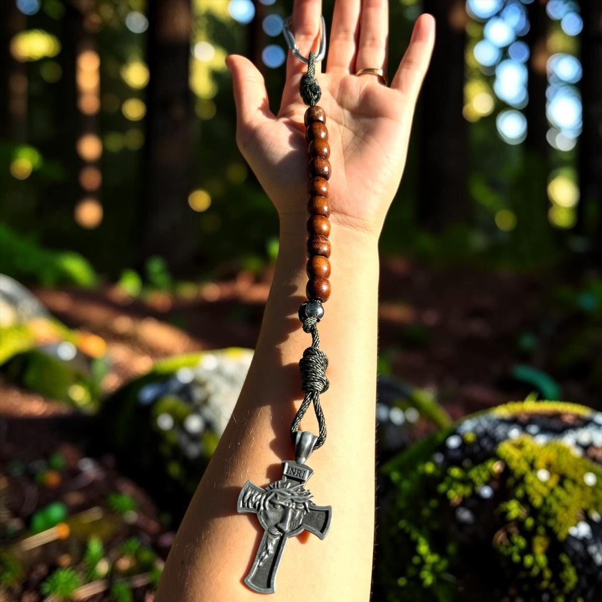 Wood Tactical Paracord Decade Rosary alternate view