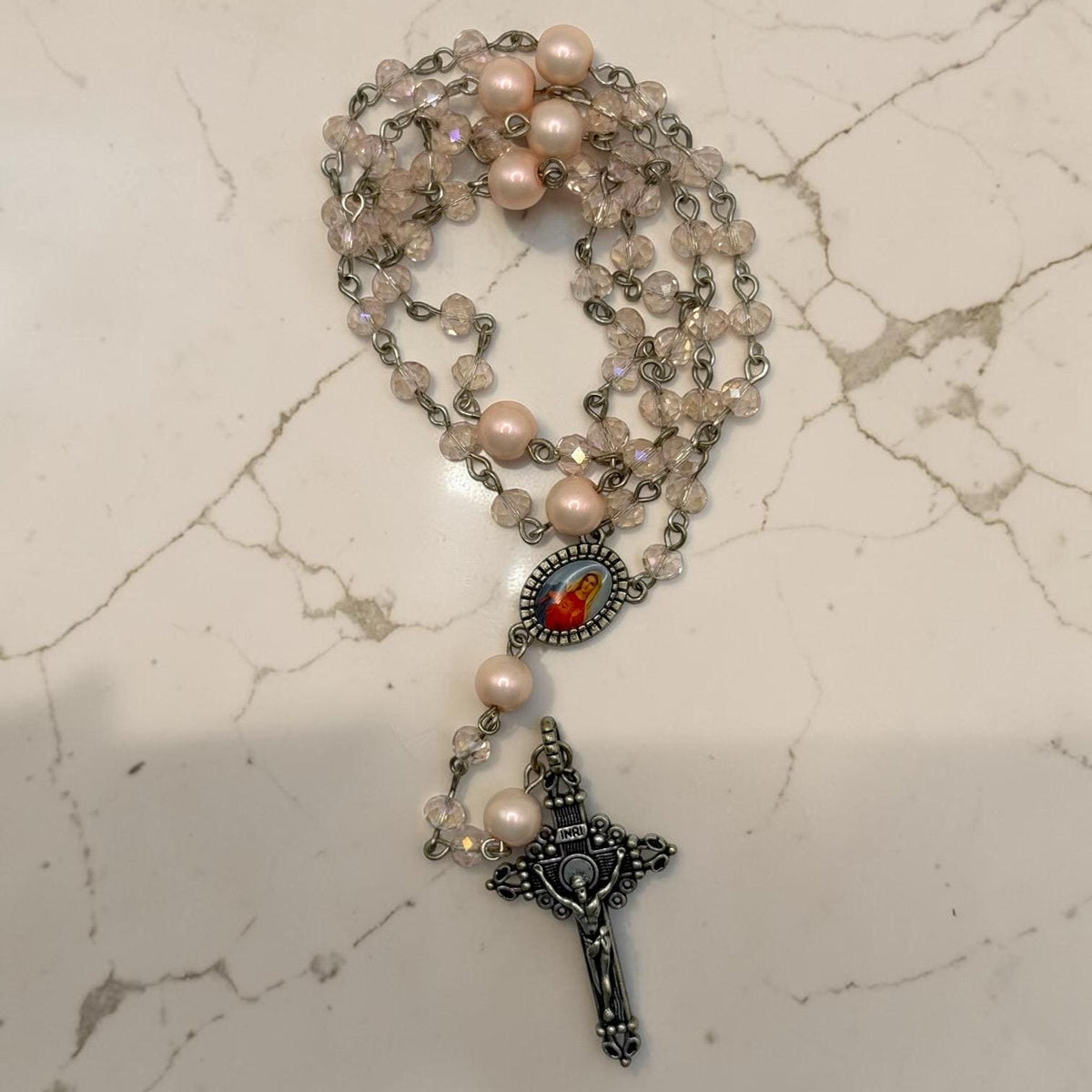 Seven Sorrows of Mary Chaplet with Immaculate Heart centerpiece