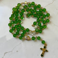 Green Crystal Holy Family St. Joseph 8 Mysteries Chaplet