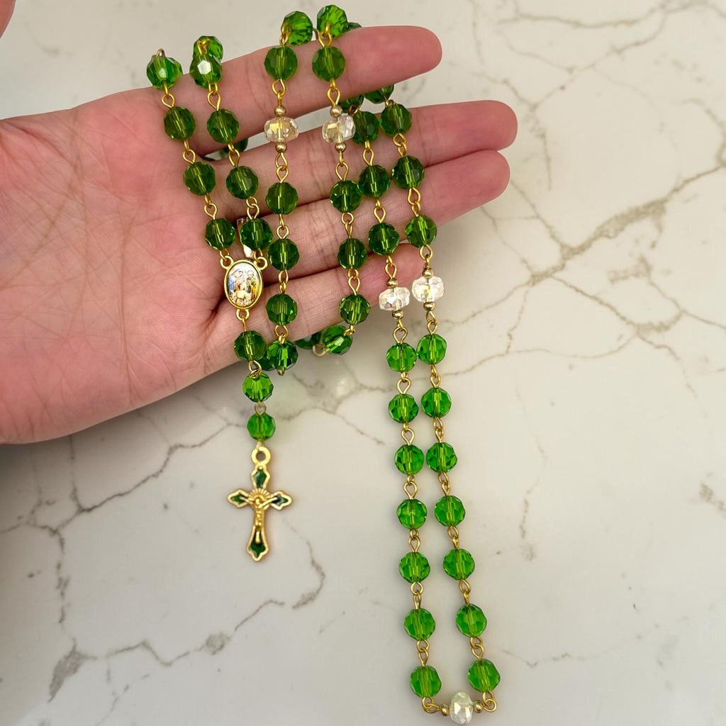 Green Crystal St. Joseph Chaplet additional view