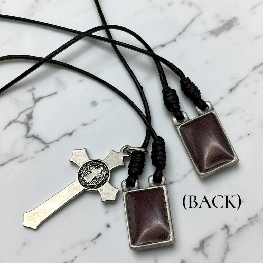 Mount Carmel Scapular Necklace devotional detail