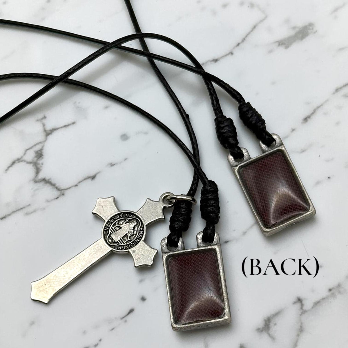 Mount Carmel Scapular Necklace devotional detail