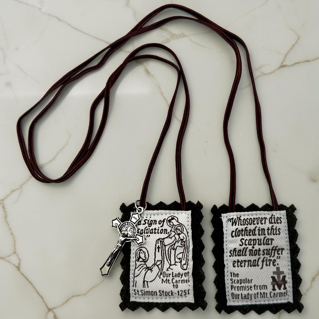 Mount Carmel Scapular Gift Set prayer card detail