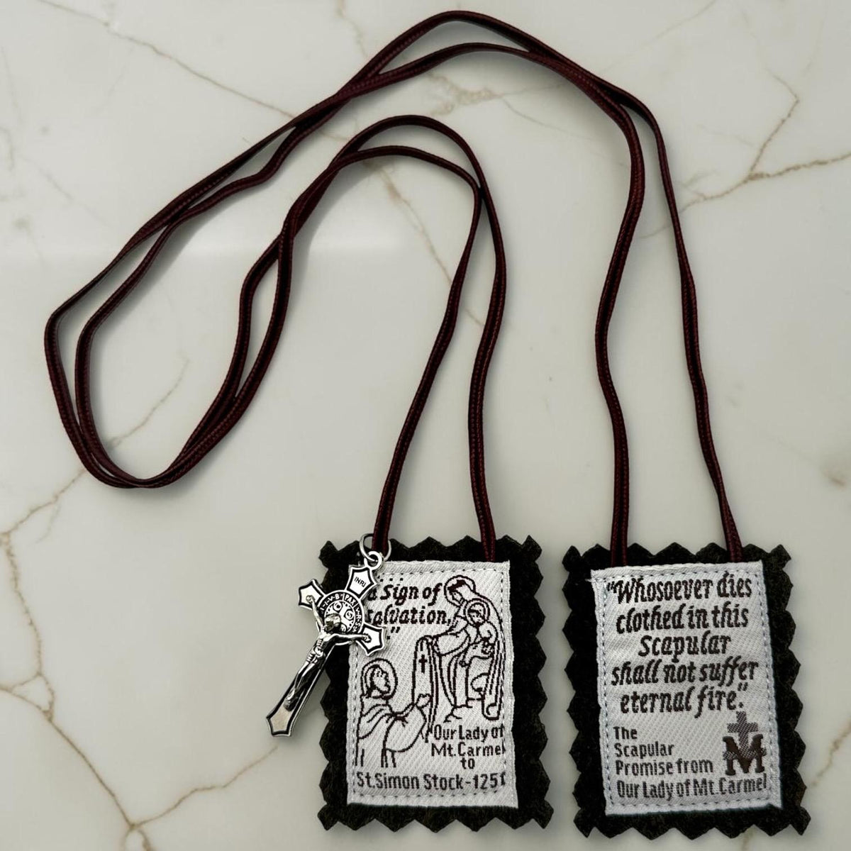 Mount Carmel Scapular Gift Set prayer card detail