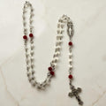 Clear and Red Crystal Miraculous Medal Rosary