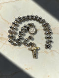 Holy Face of Jesus Dragon Vein Agate and Hematite Rosary